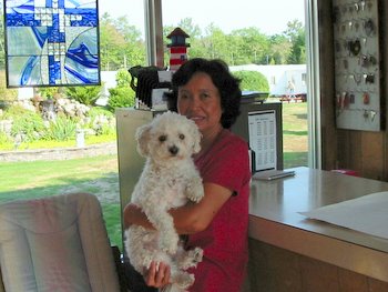 Bichon Frise Alex with his owner Yati